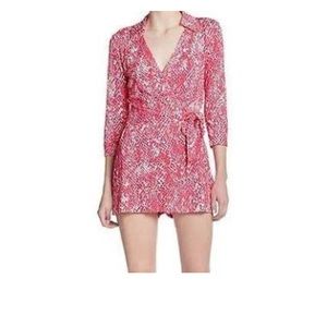 DVF Celeste Romper in Pink Snake Print