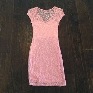 Guess pink lace dress