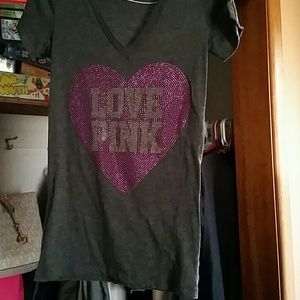 Gray PINK bling shirt.