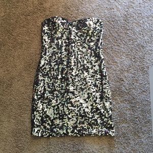 Sequence silver and black dress