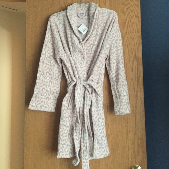 Pink and Grey Leopard print Robe