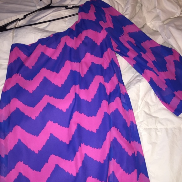As U Wish pink/navy one shoulder mini
