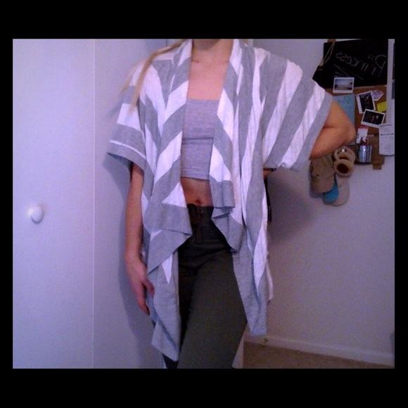 Gray and white cardigan!