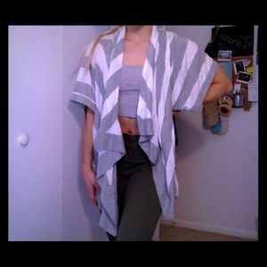Gray and white cardigan!