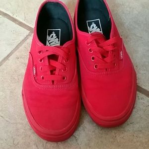 Vans!! All red size 6.5 women /5 men