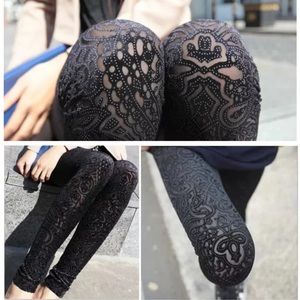 laser cut velvet leggings