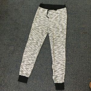 Black and white knit joggers