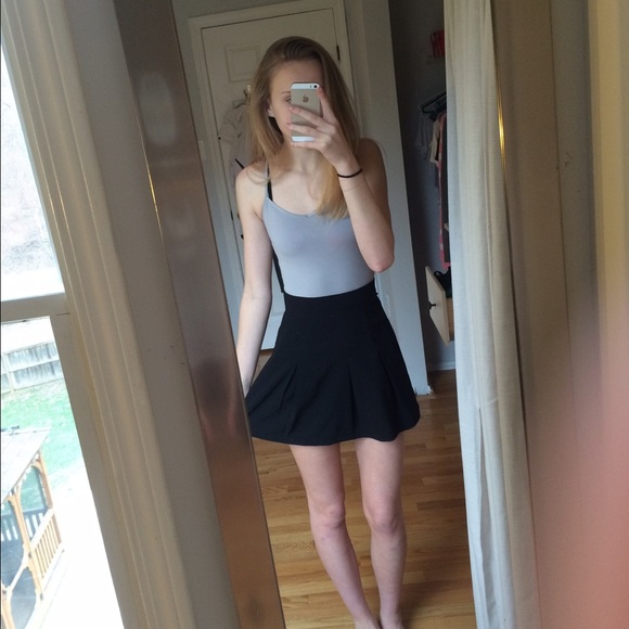 Black high waisted skater skirt from forever21