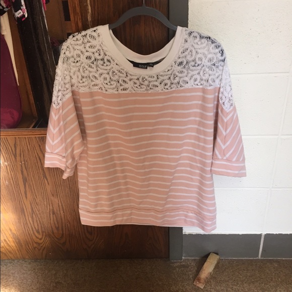 Pink/Cream Lace Shirt