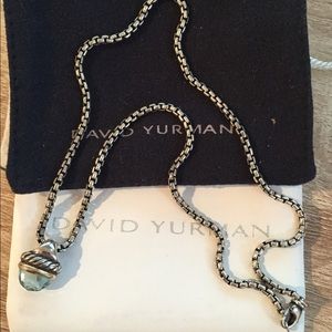 David Yurman Blue Topaz Pendant Necklace