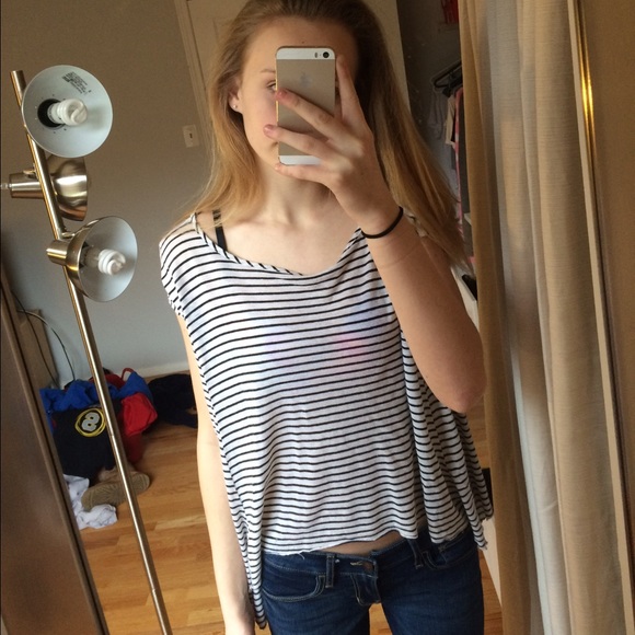 Striped high - low shirt from UO
