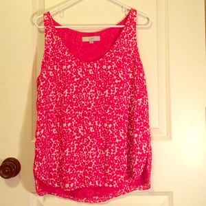 Floral hot pink tank top