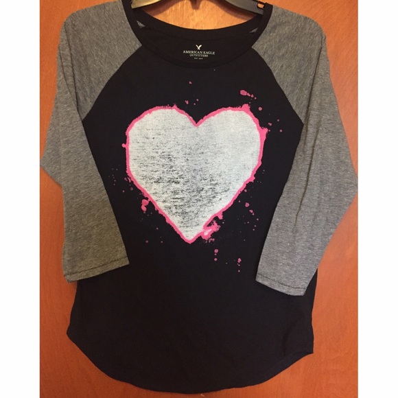 American Eagle Heart Baseball Tee