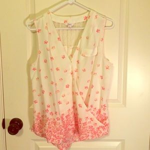Pink & White Floral Tank