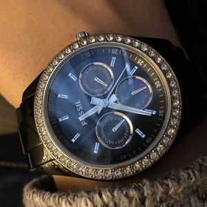Black fossil watch