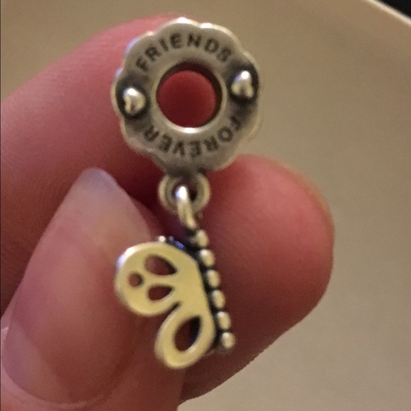 Silver butterfly dangle pandora charm