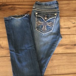 Miss Me straight leg med wash jeans