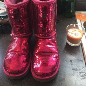 Pink sequin uggs