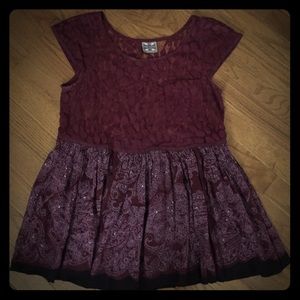 Free People maroon lace top