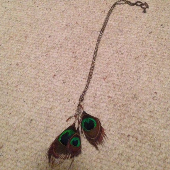 Peacock feather necklace - Picture 1 of 2
