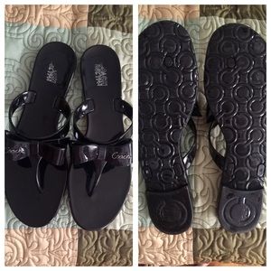 🌺Coach "Pretty" Jelly Bow Thong Sandals. A8533🌺