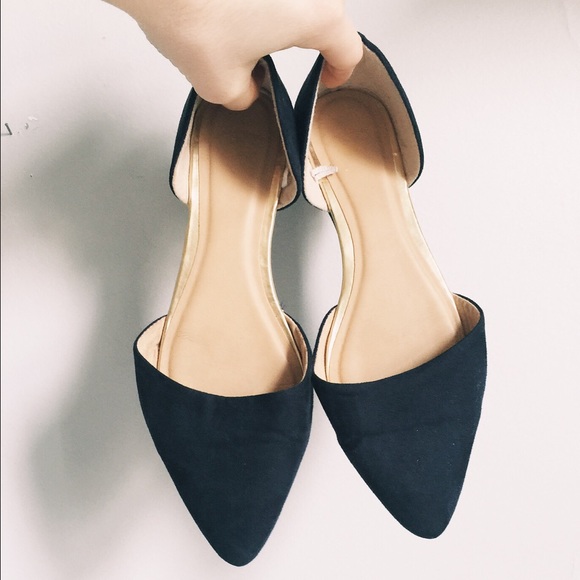 Navy Gap Suede Flats