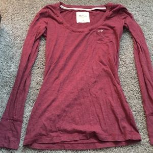 Burgundy long sleeved shirt