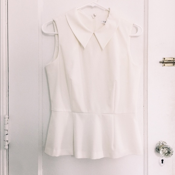 White Peplum Calvin Klein Top