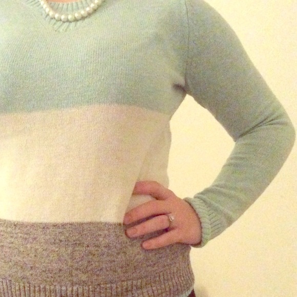 Colorblock crew neck sweater