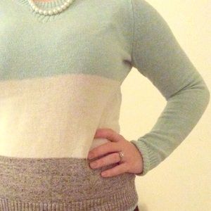 Colorblock crew neck sweater