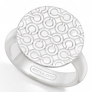💋 COACH Sterling OPART DISC RING - NWT 💋
