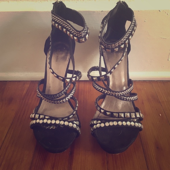 Size 10 Black Studded Heels