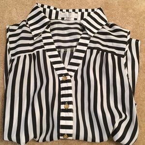 Striped sleeveless blouse