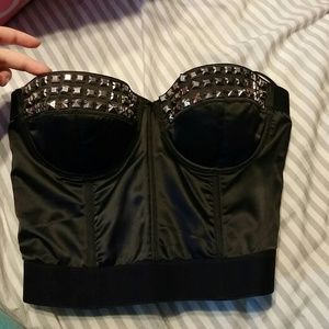Black studded bustier