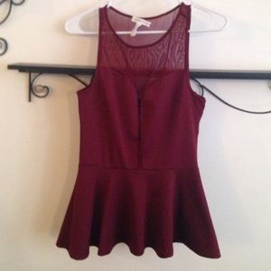 Maroon peplum top