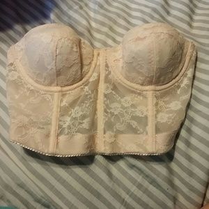 Nude lace bustier