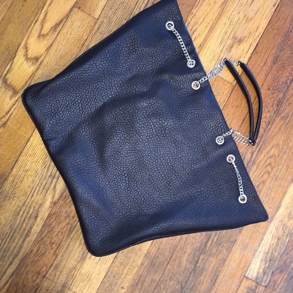 Black leather and silver Forever 21 purse