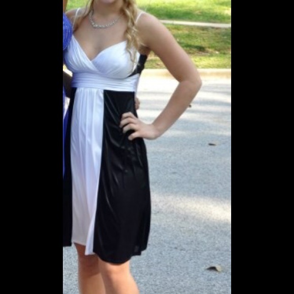 Black and white homecoming dress