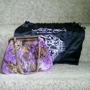 Ed Hardy clutch with gold chain