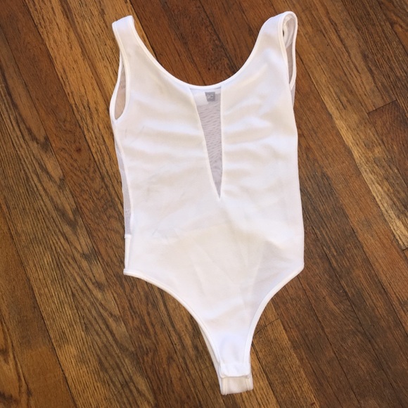 PRICE DROP white mesh cleavage and back bodysuit