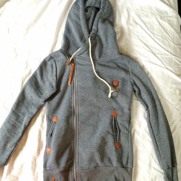 NWT Gray Front Zip Hoodie - Picture 2 of 4