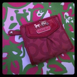 Dark hot pink coach wallet