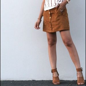 H&M Suede A-line Skirt