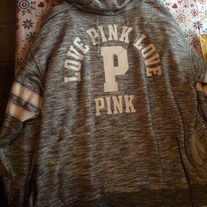 Heather Grey PINK Zip-up Sweatshirt w/ Hood
