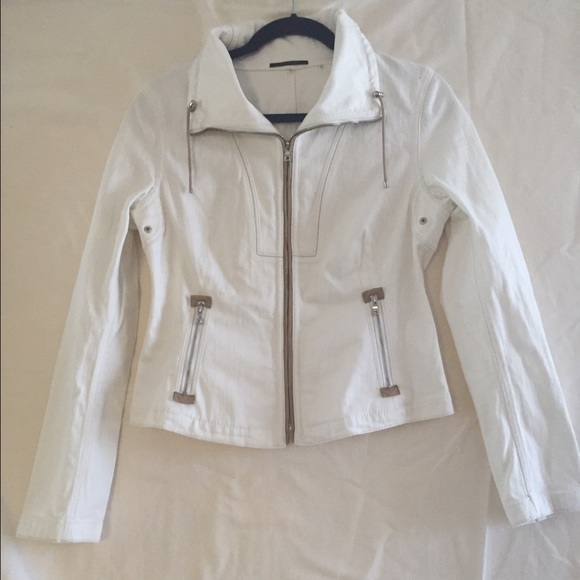 Elie Tahari zip jacket. Size M. Leather accents.
