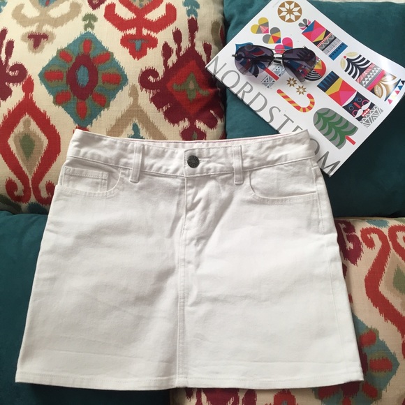 J. Crew White Denim Skirt