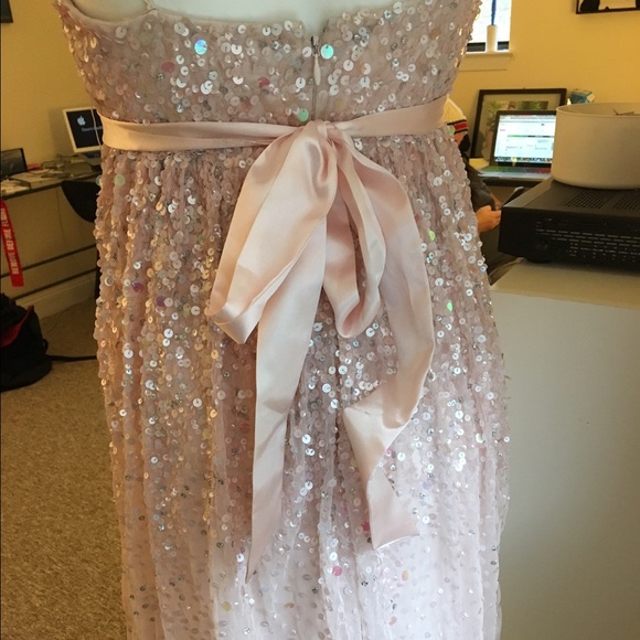 Aqua light pink sequin dress size 6 - Picture 2 of 3
