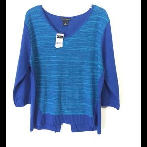 NWT Bay Studio 3/4 Sweater Blue and Teal Medium