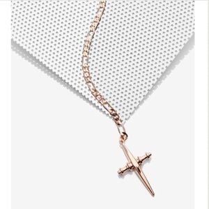Luv AJ Cross Rosary Rosegold