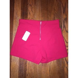 Red High-Waisted Shorts